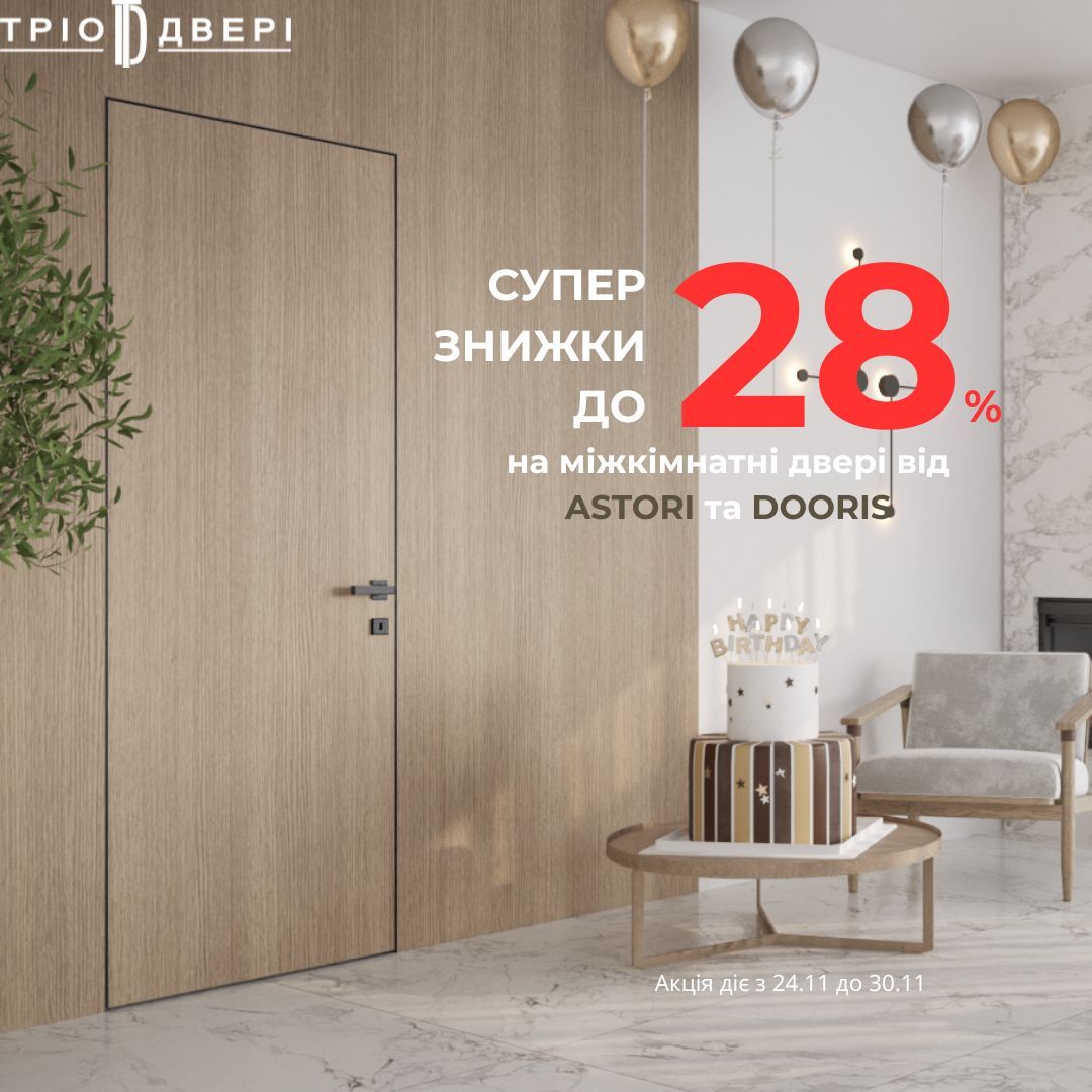 Святкові знижки до Дня Народження Тріо Двері!
